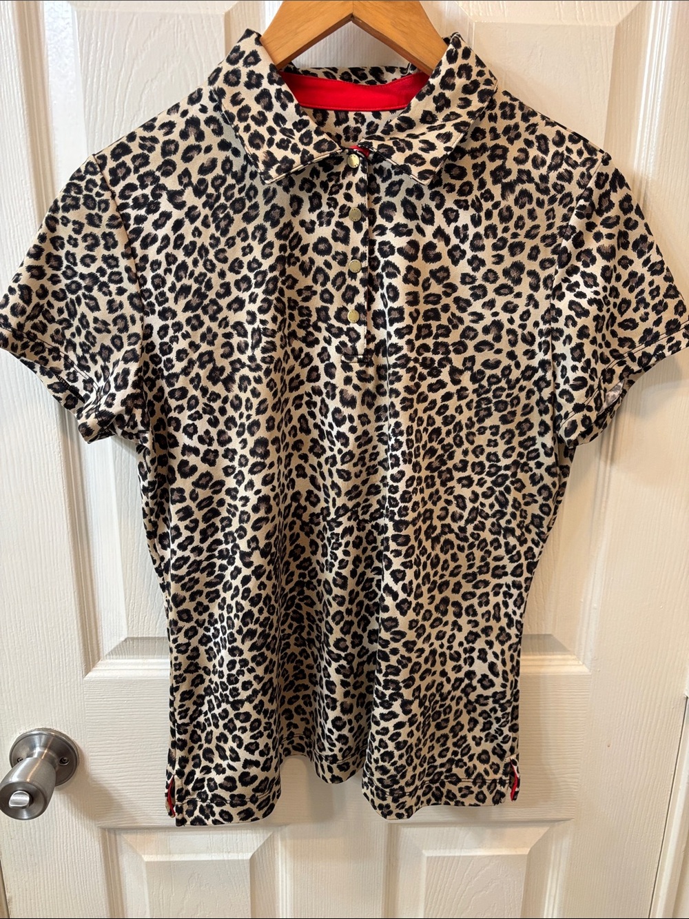 Tail  Leopard Print Golf Shirt size medium